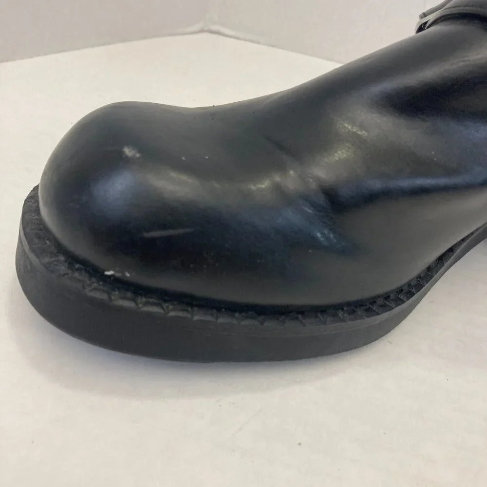 Vintage Chunky Heels Buckle Shoes Loafers Womens 9.5 Goth Punk Grunge Black‎ - Picture 13 of 16